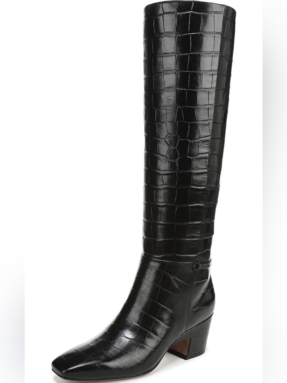 Franco Sarto Black Croc-Embossed Over-the-Knee Boot